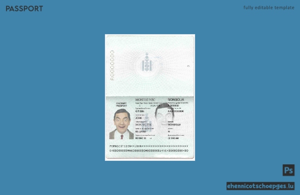 Vorschau eines Beispielpasses für Mongolische Staaten
